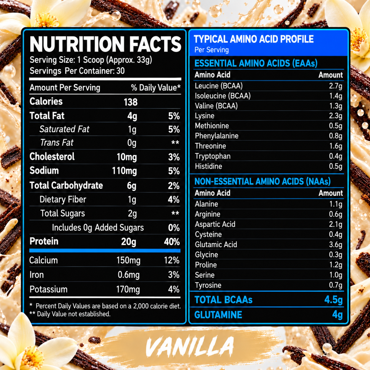 Whey Protein Complex — Vanilla — 1kg (30 servings)