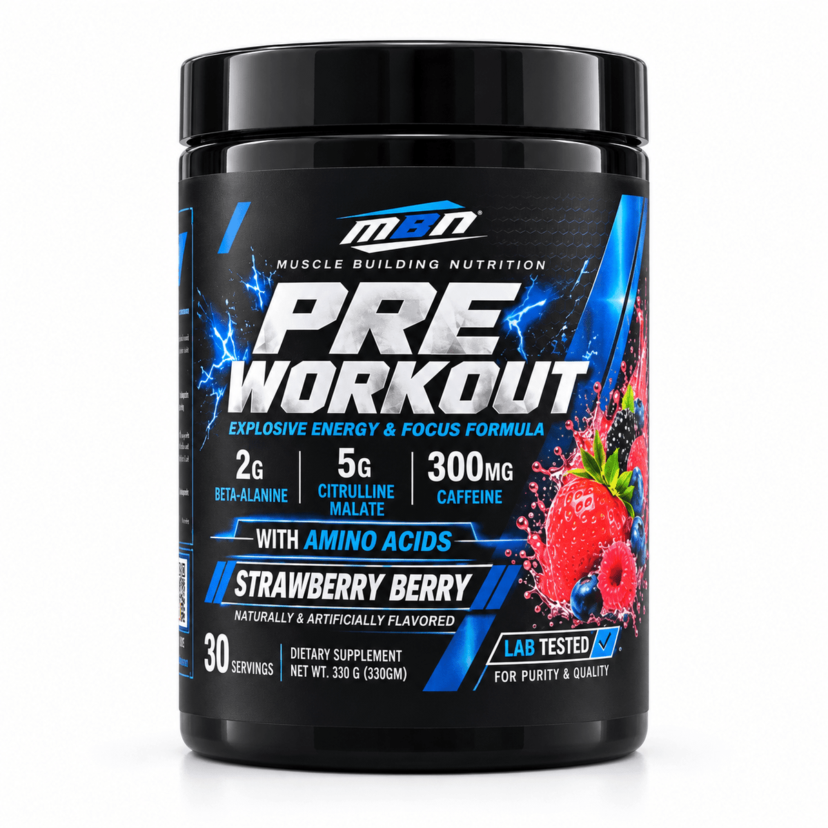 Pre-Workout — Strawberry Berry — 330g (30 servings)