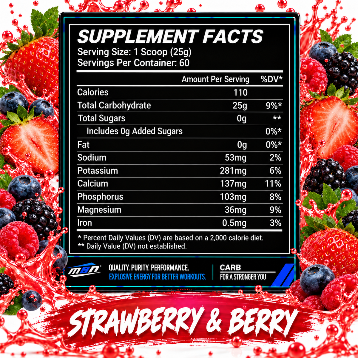 Carb — Strawberry & Berry — 1.5kg (60 servings)