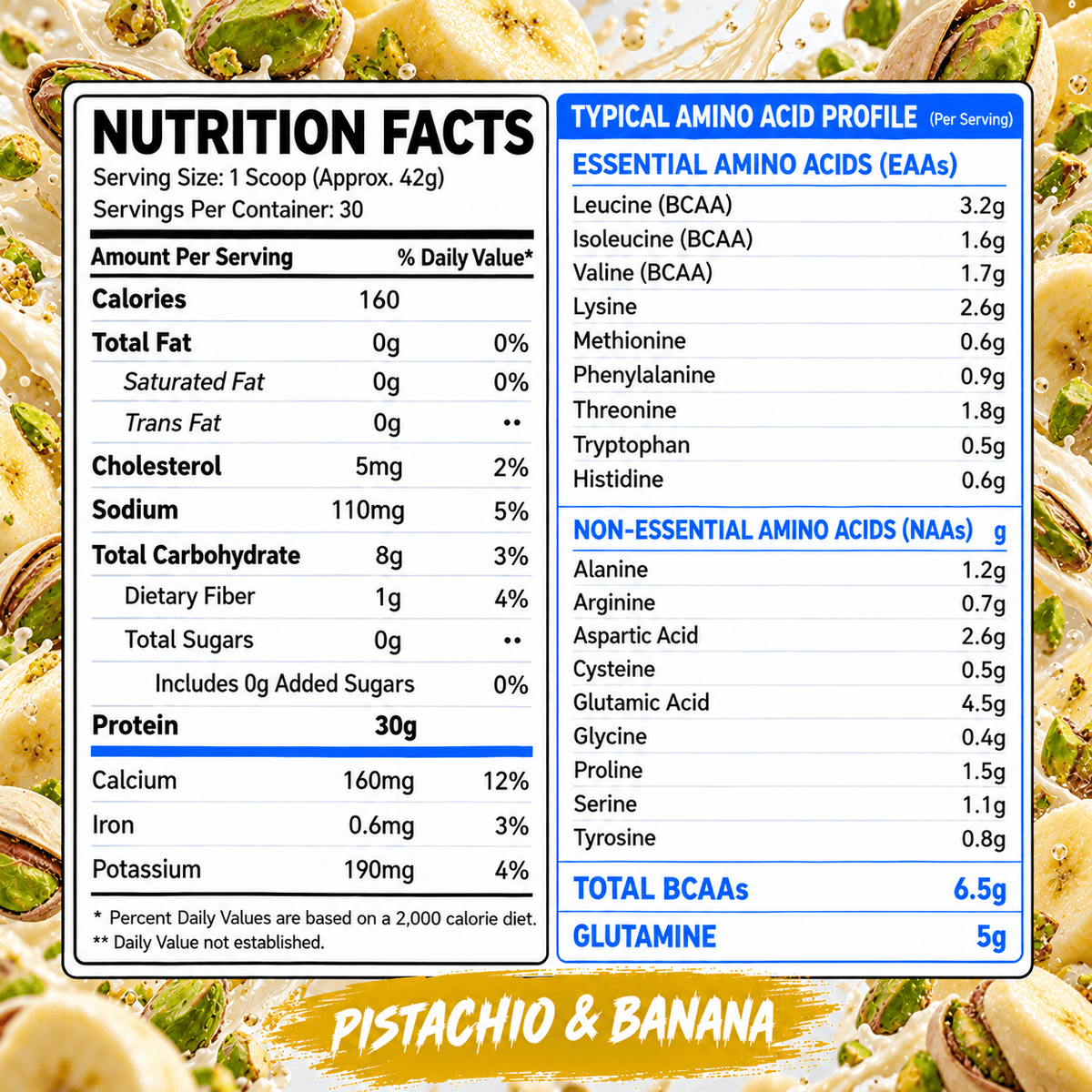 Whey Protein Isolate — Pistachio & Banana — 1.25kg (30 servings)