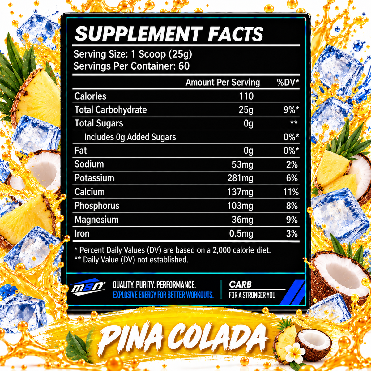 Carb — Pina Colada — 1.5kg (60 servings)