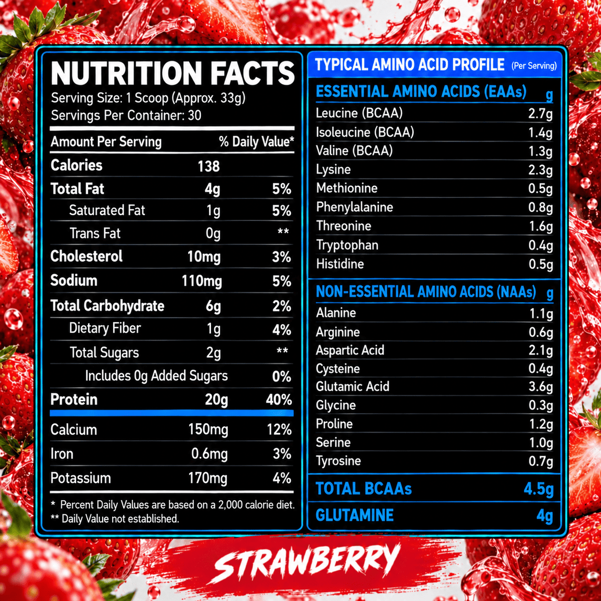 Whey Protein Complex — Strawberry — 1kg (30 servings)