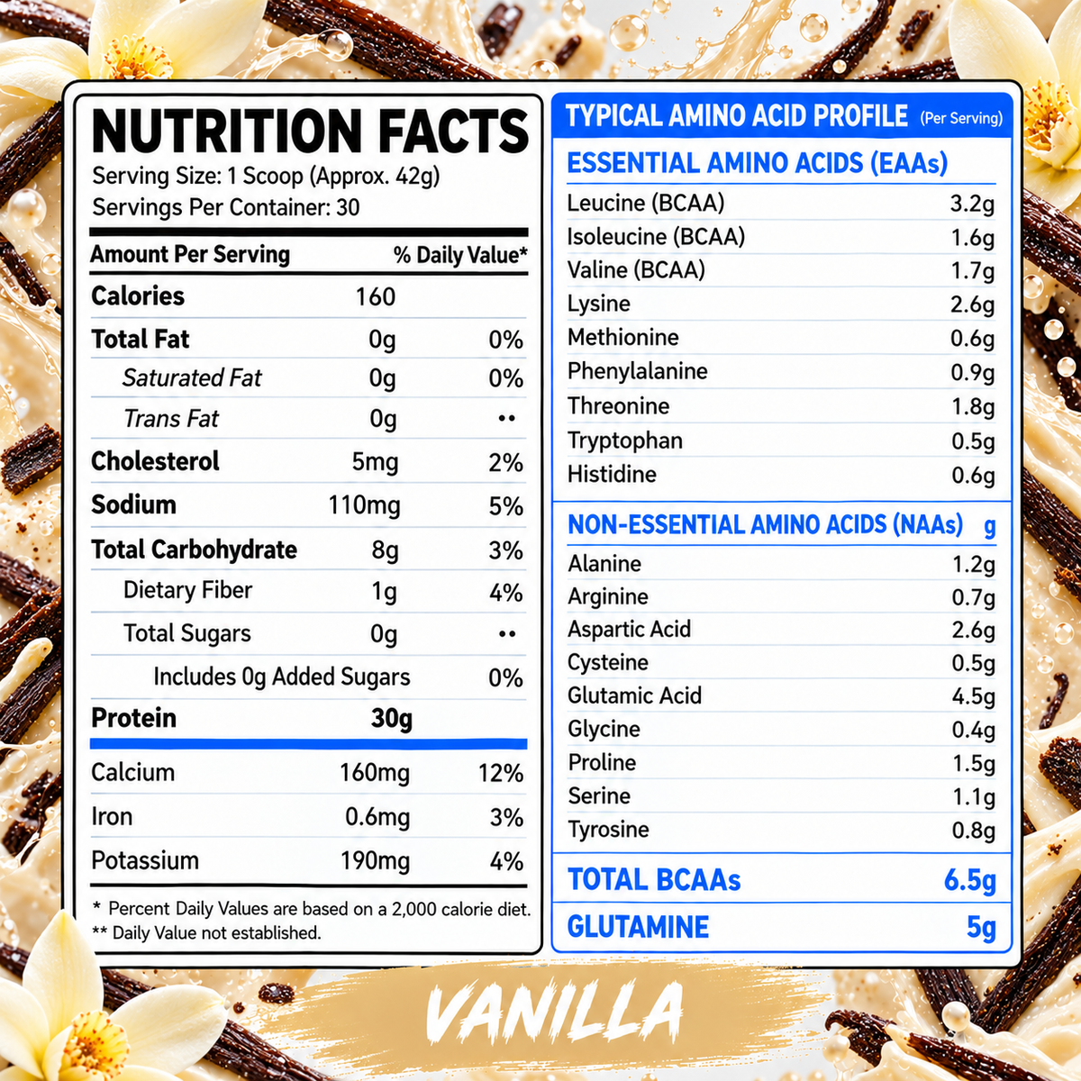 Whey Protein Isolate — Vanilla — 1.25kg (30 servings)